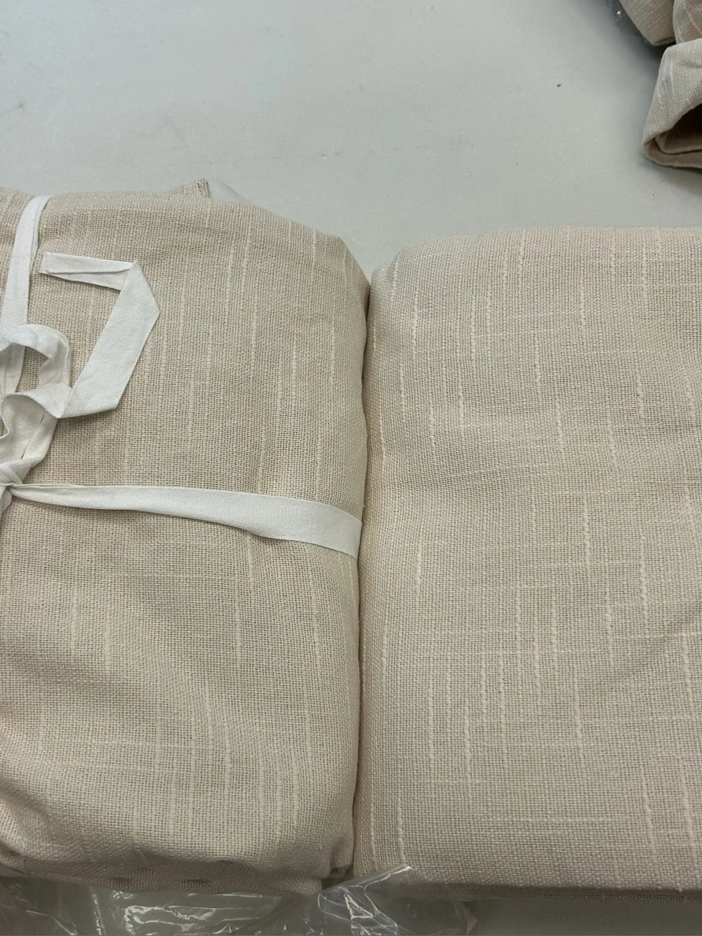 QUINCE Set Of 2 48x96 Cotton Slub Room Darkening Curtains Natural 9935